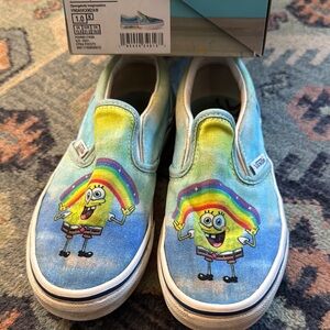 Vans Blue Sneakers with Cartoon Design and Slip-On Style